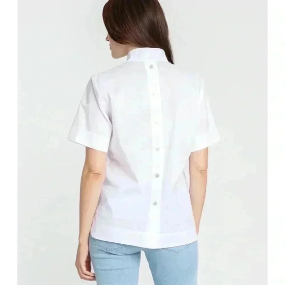 Hinson Wu Aileen Short Sleeve Stand Collar Top - Picture 8 of 8